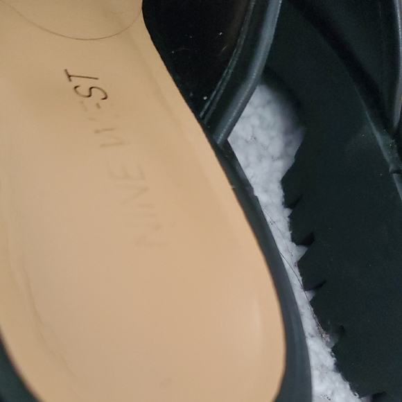 Black and Gold Mule Clogs with Horsebit Detail - Picture 3 of 7